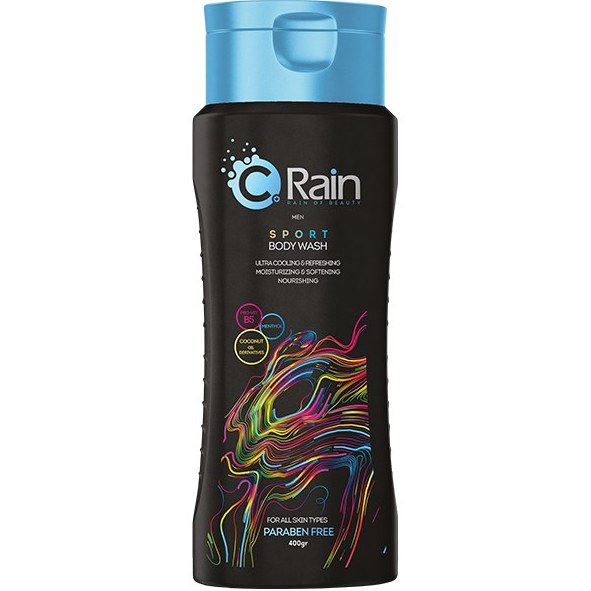4217001 شامپو بدن اسپرت آقایان خنک کننده ۴۰۰گرمی C-Rain - Image 1